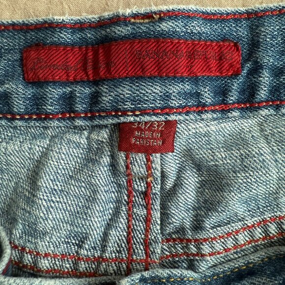 Vintage Banana Republic Raw Hem‎ Straight Leg Jeans Size 34 Waist, Large - Picture 6 of 9
